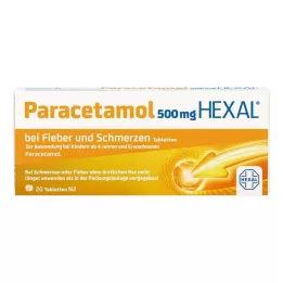 PARACETAMOL 500 mg HEXAL Comprimidos para la fiebre y el dolor, 20 uds