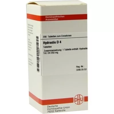 HYDRASTIS D 4 tabletas, 200 pz