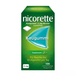 NICORETTE Chicle de menta fresca de 2 mg, 105 unidades