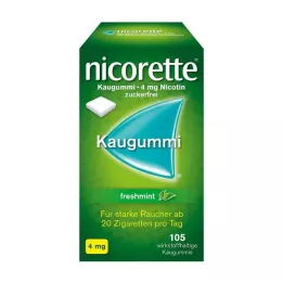 NICORETTE Chicle de menta fresca de 4 mg, 105 unidades