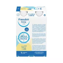 FRESUBIN ENERGY DRINK Botella para beber de vainilla, 4 x 200 ml