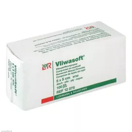 VLIWASOFT Compresas no tejidas 5x5 cm no estériles 4l., 100 uds