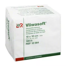 VLIWASOFT Compresas no tejidas 10x10 cm no estériles 4l., 100 uds