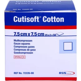 CUTISOFT Cotton Ster 7.5x7.5 cm Ster.12fach, 25x2 pz
