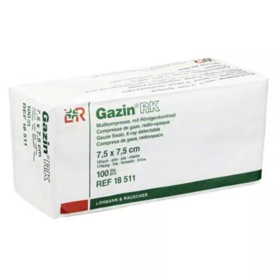 GAZIN Gasa comp. 7,5x7,5 cm no estéril 12 pliegues RK, 100 uds