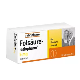 FOLSÄURE-RATIOPHARM Comprimidos de 5 mg, 50 uds