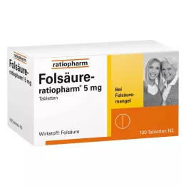 FOLSÄURE-RATIOPHARM Comprimidos de 5 mg, 100 uds