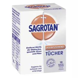 SAGROTAN Toallitas desinfectantes, 18 uds