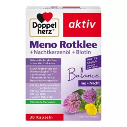 DOPPELHERZ Cápsulas de trébol rojo, aceite de onagra y biotina de Meno, 30 unidades