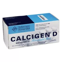 CALCIGEN D 600 mg/400 U.I. comprimidos masticables, 120 uds