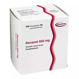 RENACET Tabletas recubiertas de películas de 950 mg, 200 pz