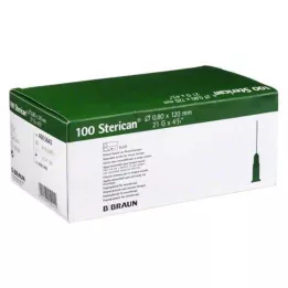 STERICAN Cánulas 21 Gx4 4/5 0,8x120 mm, 100 uds