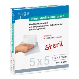 HÖGA-KOMPRESSEN 5x5 cm estéril de 8 vías, 5X2 uds