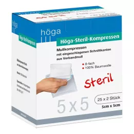 HÖGA-KOMPRESSEN 5x5 cm estéril 8 veces, 25x2 pz