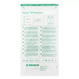 VASCO OP Guantes sensibles estériles sin polvo talla 8,5, 2 piezas