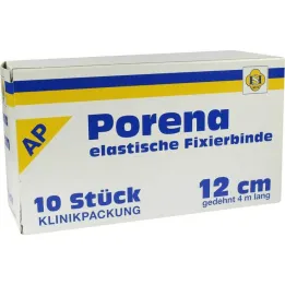 Venda de gasa elástica Porena 12 cm sin violonchelo blanco, 10 piezas
