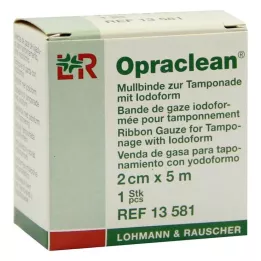OPRACLEAN Venda de gasa para tampón con yodoformo 2 cm x 5 m, 1 pieza
