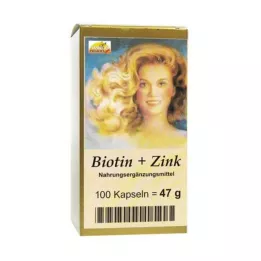 BIOTIN PLUS Cápsulas para el cabello de zinc, 100 pz