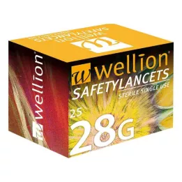 WELLION Lancetas de seguridad 28 G Lancetas de seguridad desechables, 25 uds