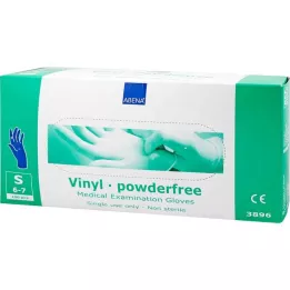 VINYL Guantes sin polvo pequeños azul, 100 pz