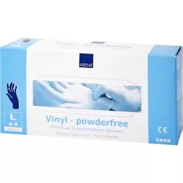 VINYL Guantes sin polvo azul grande, 100 pz