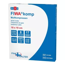 MULLKOMPRESSEN 10x10 cm estéril de 8 vías, 5X2 uds