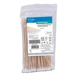 WATTETRÄGER 15 cm con cabezal de algodón pequeño, 100 uds