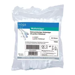 WATTETRÄGER 15 cm con cabezal de algodón grande, 50 uds