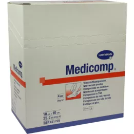 Medicomp compresa 10x10 cm estéril, 25x2 pz