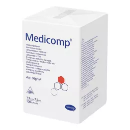 MEDICOMP Tejido no tejido comp. no estéril 7,5x7,5 cm 4 capas, 100 uds