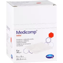 COMPRESAS EXTRA MEDICTM 5x5 cm estéril, 25x2 pz
