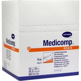 Drenaje de medicamentos compresa 7,5x7,5 cm estéril, 25x2 pz