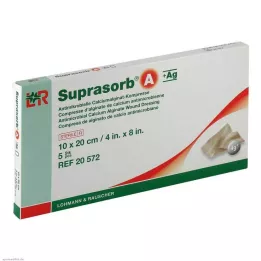 SUPRASORB A+Ag Antimik.Cal.Alginato Compr.10x20 cm, 5 uds