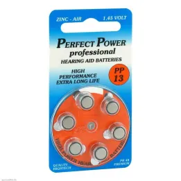 Pilas para audífonos Power PP 13, 6 uds