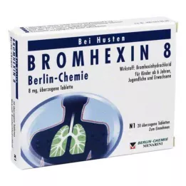 BROMHEXIN 8 comprimidos recubiertos de Berlin Chemie, 20 uds
