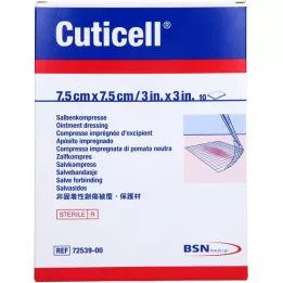 CUTICELL Compresas de pomada 7,5x7,5 cm, 10 uds