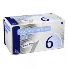 NOVOFINE Cánulas de 6 mm, punta 32 G, paquete de 100 unidades