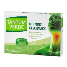TANTUM VERDE Pastillas para chupar de 3 mg con sabor a menta, 20 uds