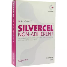 SILVERCEL Compresas antiadherentes 5x5 cm, 10 uds