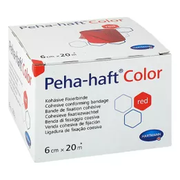 PEHA-HAFT Venta de fijación de color 6 CMX20 m Rojo, 1 pz