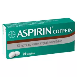 ASPIRIN Tabletas de cafeína, 20 pz