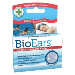 Tapones para los oídos de silicona Bioears, antimicrobianos, paquete de 6 unidades