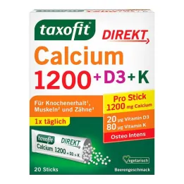 Taxofit Calcio 1200 + D3 + K Barras directas, 20 ST