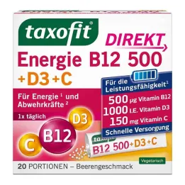 Taxofit Energy B12 500 + D3 + C Gránulos directos, 20 ST