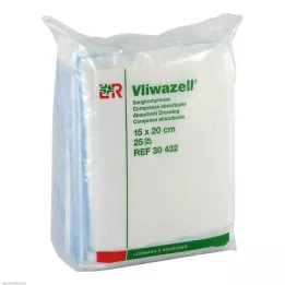 VLIWAZELL Compresas absorbentes no estériles 15x20 cm, 25 uds