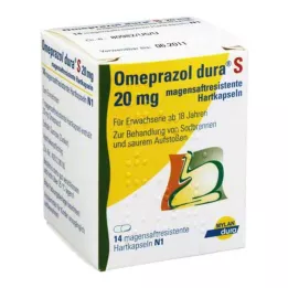 OMEPRAZOL dura S 20 mg cápsulas duras gastrorresistentes, 14 uds
