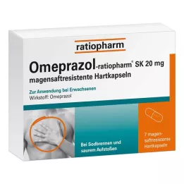 OMEPRAZOL-ratiopharm SK 20 mg cápsulas duras gastrorresistentes, 7 uds