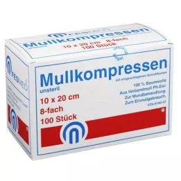MULLKOMPRESSEN ES 10x20 cm, no estéril, 8 capas, 100 uds