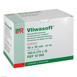 VLIWASOFT Compresas de tela no tejida 10x10 cm estériles 4l., 150 uds