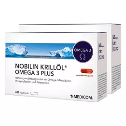 NOBILIN Cápsulas de aceite de krill Omega-3 Plus, 2 x 60 unidades